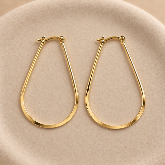 Argollas gota bañadas en oro 18k 4,5 cm