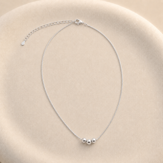 Collar Veneziana com Esferas 6mm plata