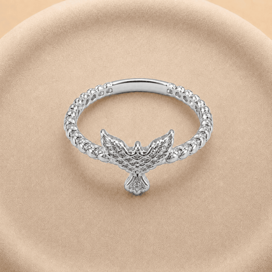 Anillo Paloma del Espíritu Santo Bañado en Plata