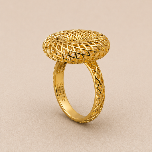 Anillo espiral calado bañado en oro 1,9 g