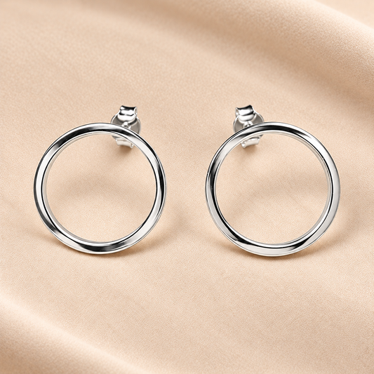 Aros círculo bañados en plata 2 cm
