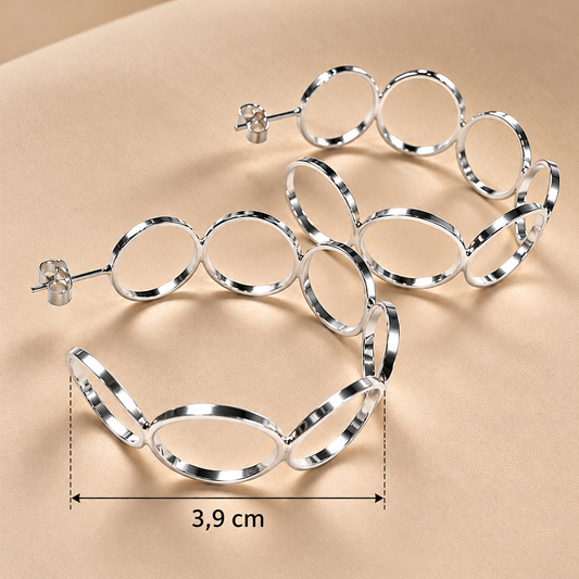 Argollas Eslabones CIRCULOS BAÑO EN PLATA