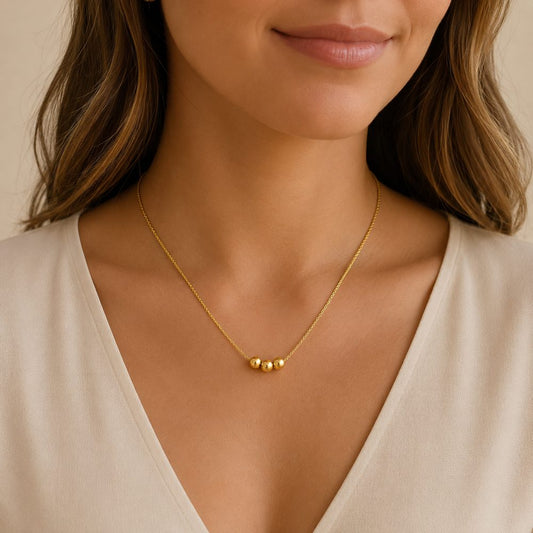 Collar Veneziana com Esferas 6mm oro