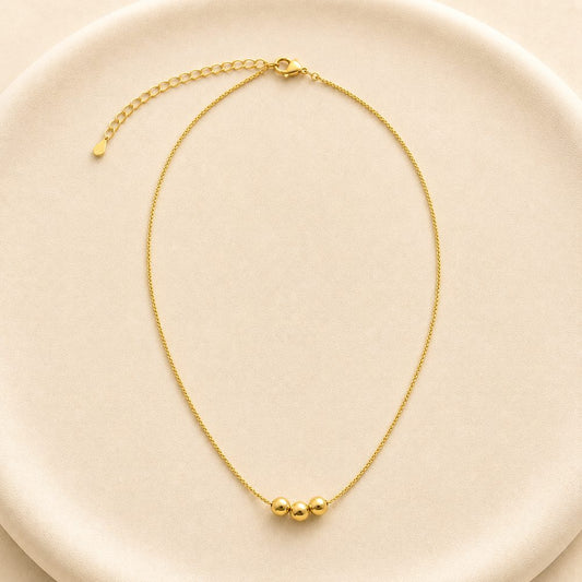 Collar Veneziana com Esferas 6mm oro
